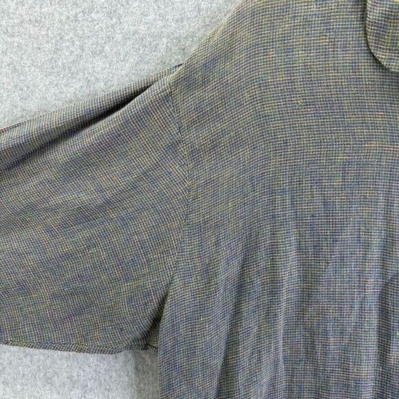 Vintage FLAX Small Linen Tunic Top Blouse Button Front Collared Lagenlook Flowy - Picture 15 of 16